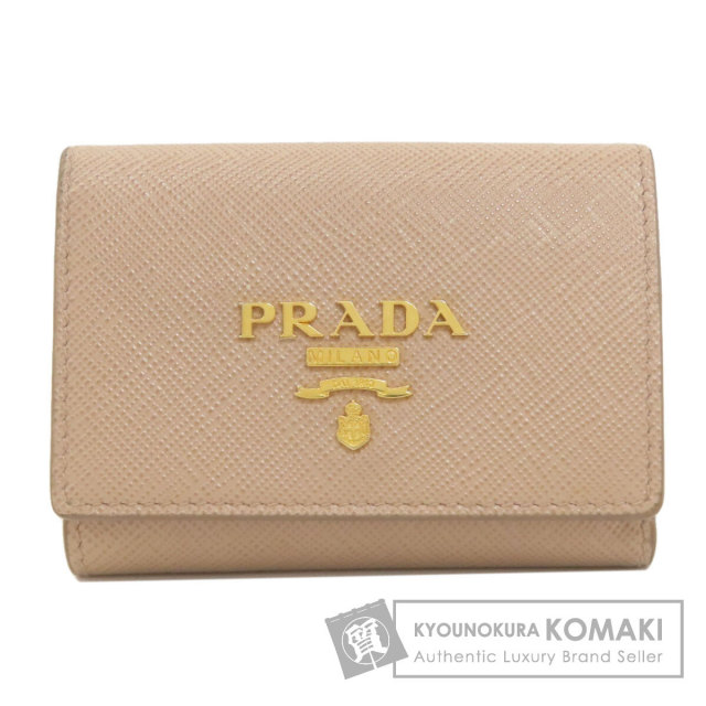 PRADA プラダ 1M1225 三つ折り財布 二つ折り財布（小銭入れあり） サフィアーノ レディース [中古] PRADA（プラダ） 1M1225 三つ折り財布 二つ折り財布（小銭入れあり