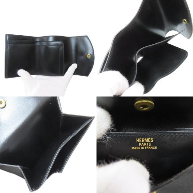 エルメス 二つ折り財布（小銭入れあり） 三つ折り コンパクトウォレット ゴールド金具