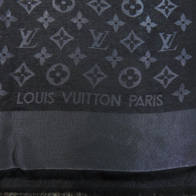 LOUIS VUITTON ルイヴィトン LVロゴ メタリック スカーフ シルク