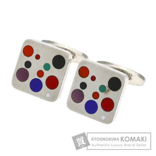 ジョージジェンセン カフス ドミノ エナメル ヴィンテージ カフリンクス 93A