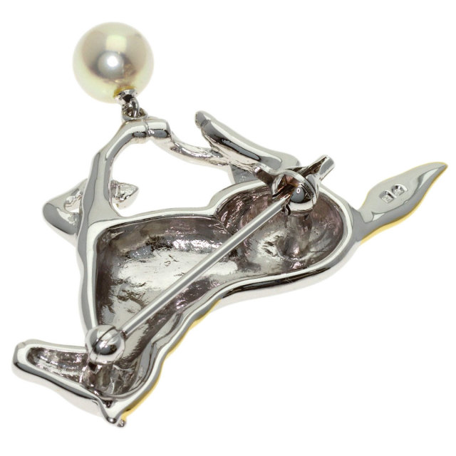 MIKIMOTO ミキモト パール 真珠 ホースモチーフ ブローチ シルバー