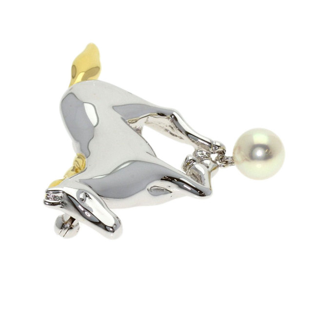 MIKIMOTO ミキモト パール 真珠 ホースモチーフ ブローチ シルバー