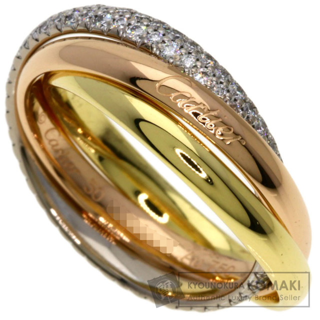 カルティエ リング・指輪 トリニティ スモールモデル セミパヴェ ダイヤモンド　#50