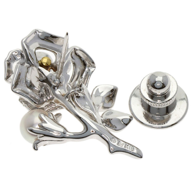 MIKIMOTO ミキモト フラワー パール 真珠 ピンクサファイア ブローチ