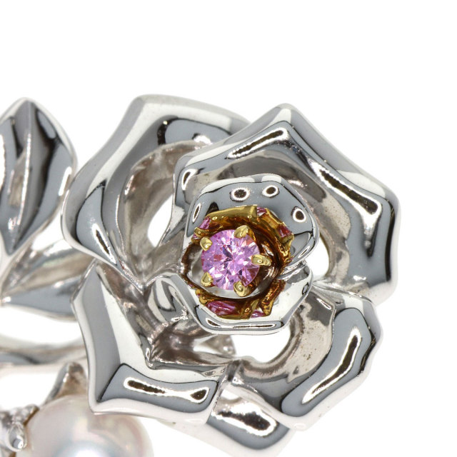 MIKIMOTO ミキモト フラワー パール 真珠 ピンクサファイア ブローチ