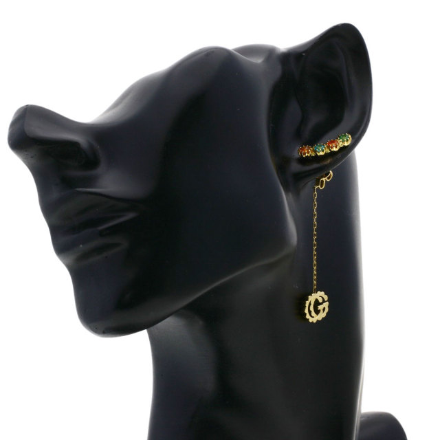 グッチ ピアス マルチストーン ダブルG