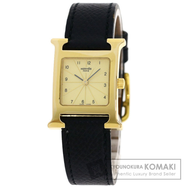 正常可動 HERMES エルメス HH1.201 腕時計 Hウォッチ  ステンレススチール レザー 1138917 レディース HERMES - エルメス HERMES HH1.201 Hウォッチ クォーツ レディース