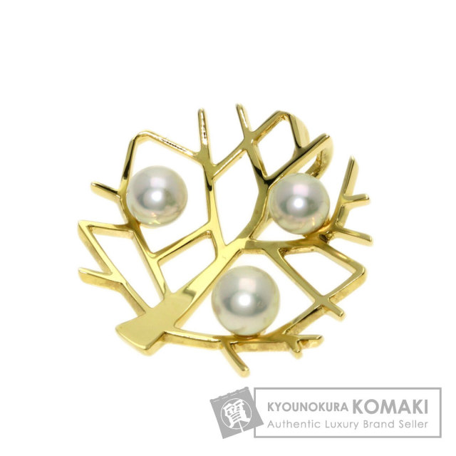 MIKIMOTO ミキモト アコヤパール 真珠 ブーケ ブローチ K18イエロー