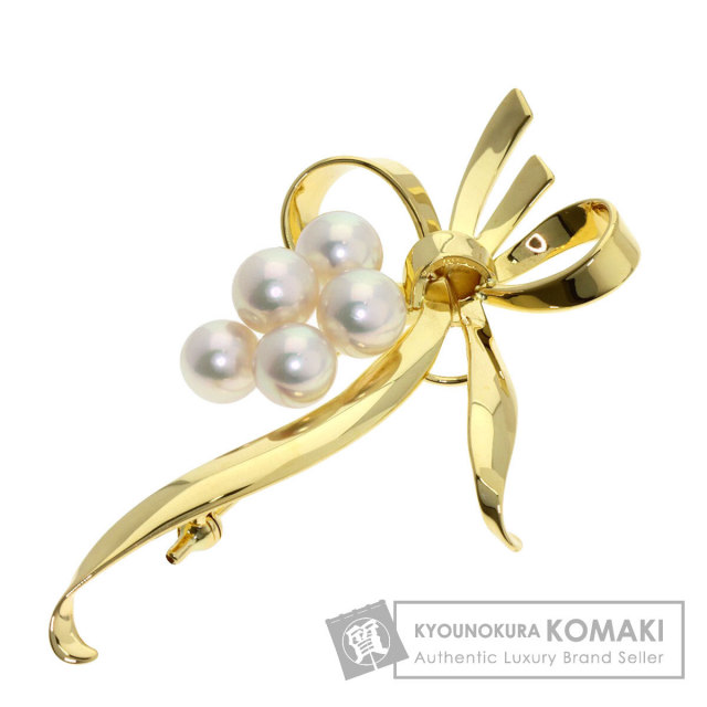 ミキモト ブローチ リボン パール 真珠