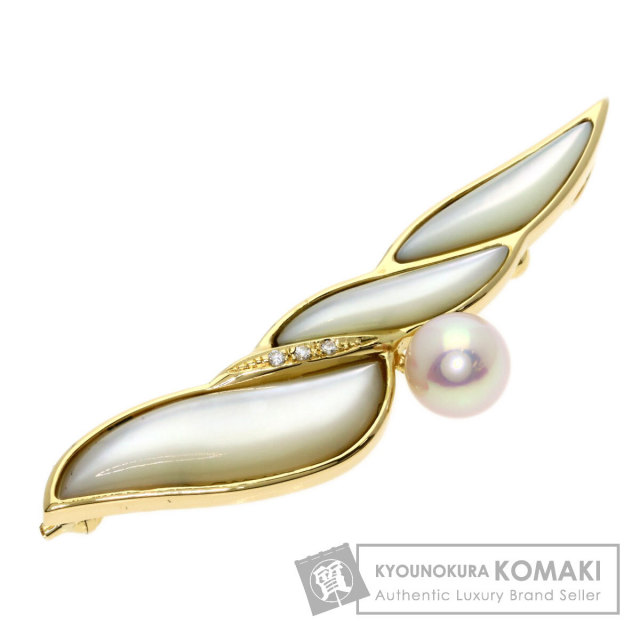 タサキ ブローチ パール 真珠 ダイヤモンド シェル