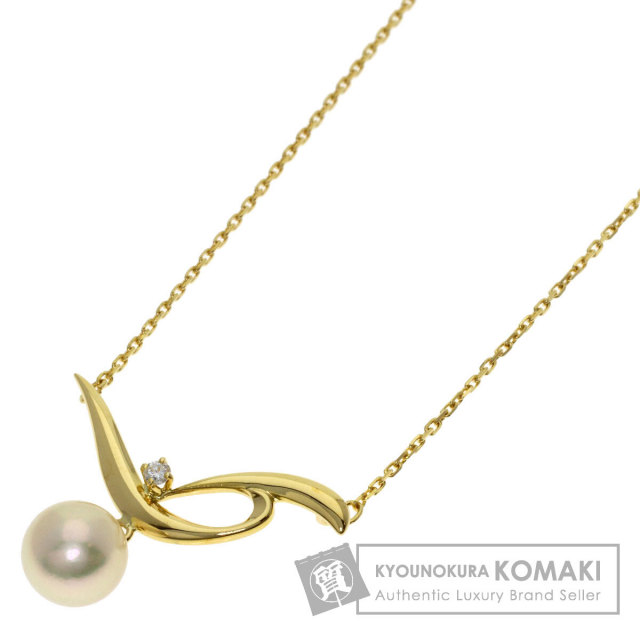 MIKIMOTO ミキモト パール 真珠 ダイヤモンド ネックレス K18イエロー