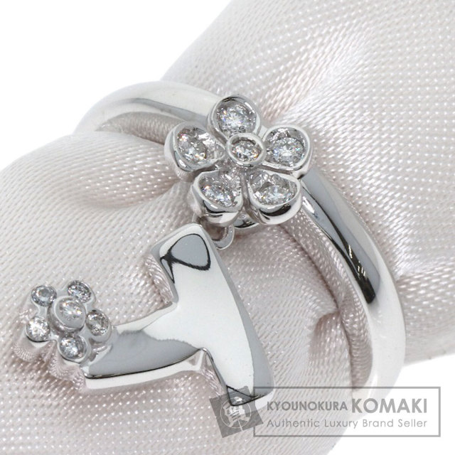 ポメラート リング・指輪 フラワーモチーフ ダイヤモンド イニシャル T