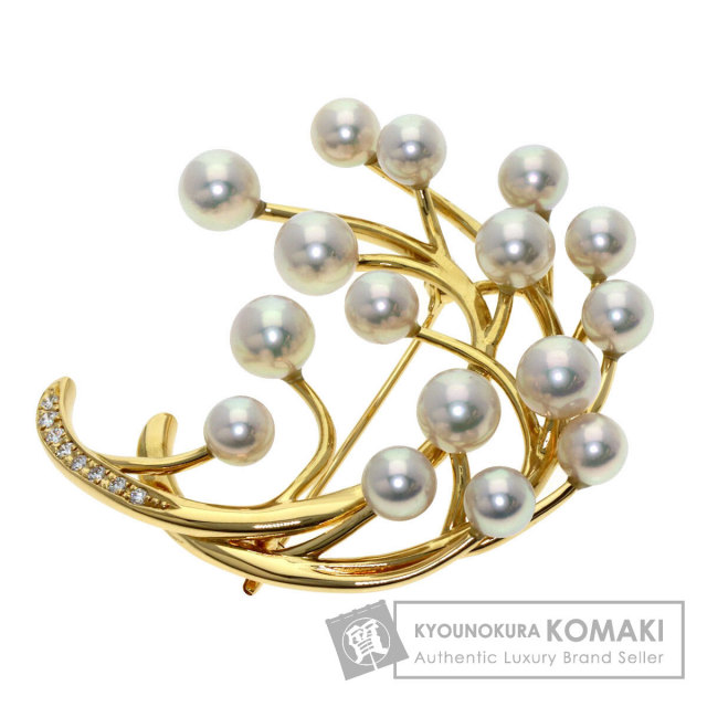 タサキ ブローチ アコヤパール 真珠 ダイヤモンド