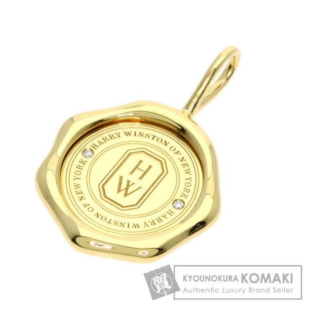 ハリーウィンストン ペンダントトップ ロゴ シールド 2P ダイヤモンド