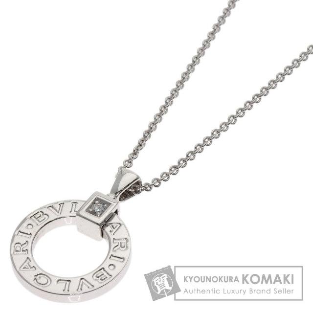 BVLGARI ブルガリ ダブルロゴ 1P ダイヤモンド ネックレス K18ホワイト