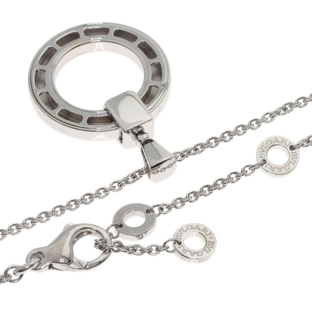 BVLGARI ブルガリ ダブルロゴ 1P ダイヤモンド ネックレス K18ホワイト
