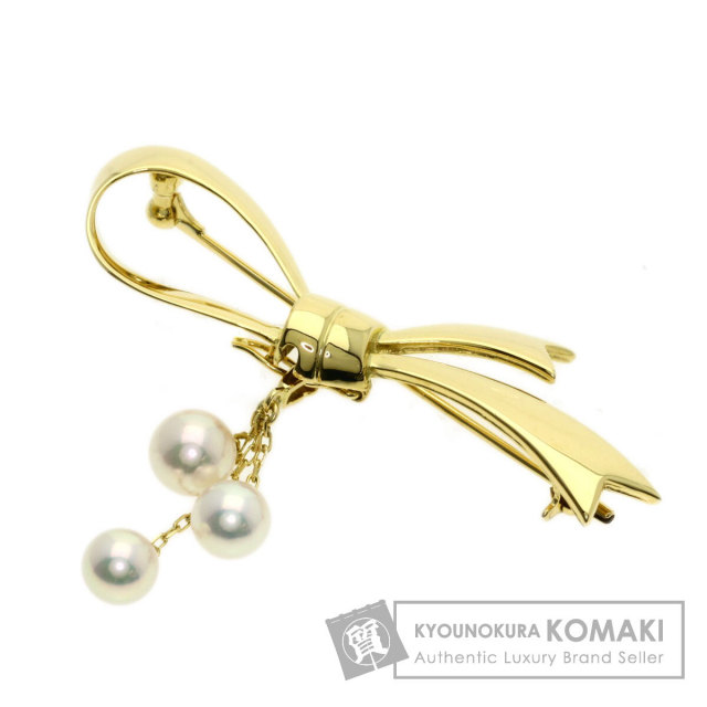 ミキモト ブローチ リボン パール 真珠