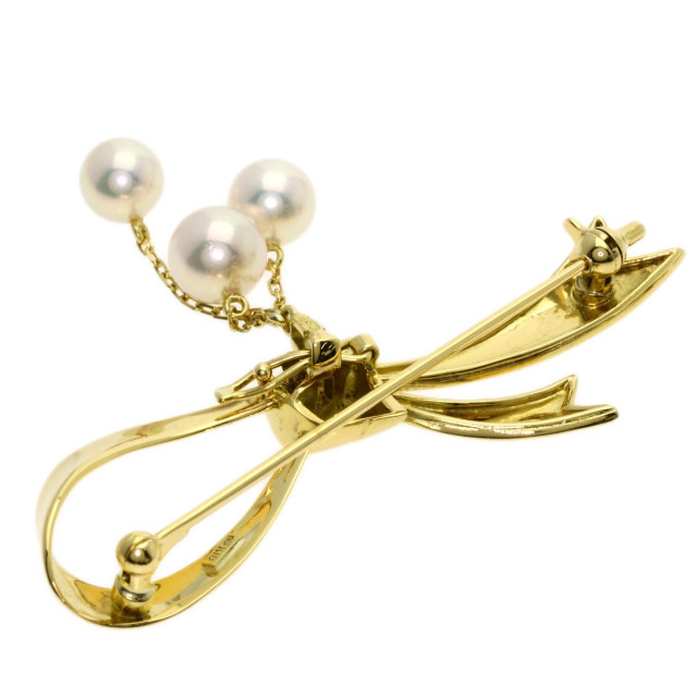 ミキモト ブローチ リボン パール 真珠