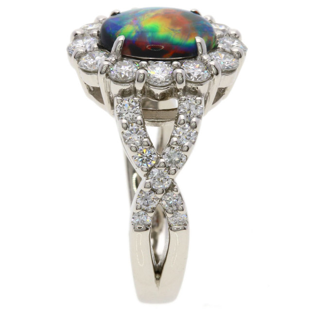1.15ct ブラックオパール ダイヤモンド リング・指輪 プラチナPT900
