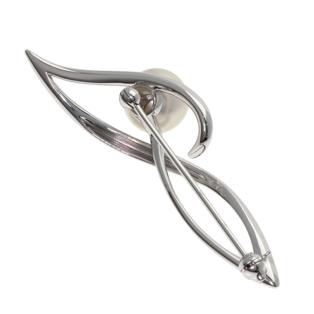 MIKIMOTO ミキモト アコヤパール 真珠 ブローチ K18ホワイトゴールド