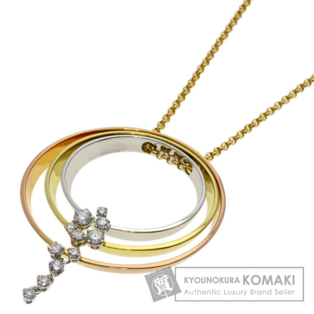 TASAKI タサキ サークル スリーカラー ダイヤモンド ネックレス K18