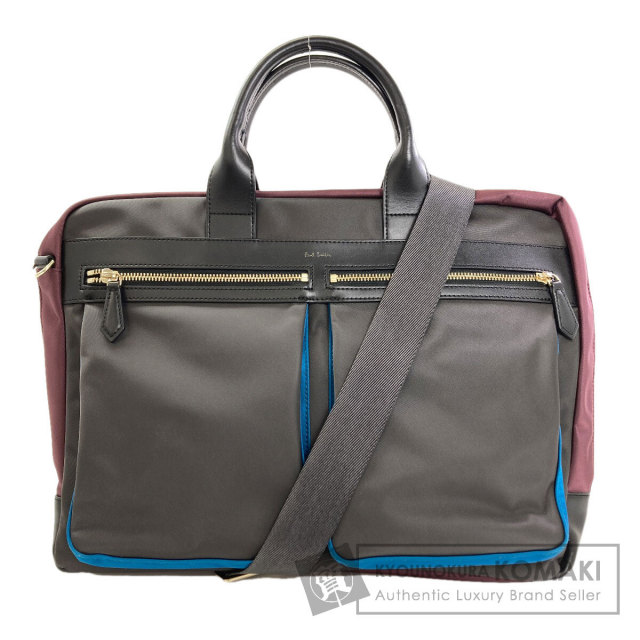 COACH 23808 ブラックブリーフケース ビジネスバッグ ナイロン 本革 COACH コーチ 23808 ブリーフケース 2WAY ビジネスバッグ ナイロン素材