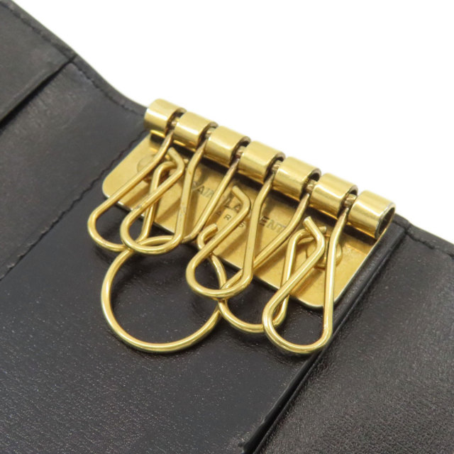 YVES SAINT LAURENT イヴ・サンローラン ロゴ金具 キーケース レザー