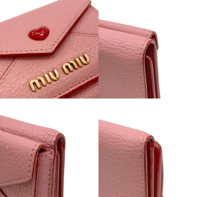 ミュウミュウ コンパクトウォレット  【Aランク】【中古】 中古・古着通販】MIU MIU (ミュウミュウ) レザーコンパクトウォレット