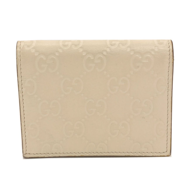 GUCCI グッチ 406924 グッチシマ GGシグネチャー 二つ折り財布（小銭入れなし） レザー レディース [中古] GUCCI グッチ 406924 グッチシマ GGシグネチャー 二つ折り財布（小銭