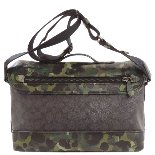 COACH コーチ CA266 迷彩柄 2WAY ショルダーバッグ レザー/PVC