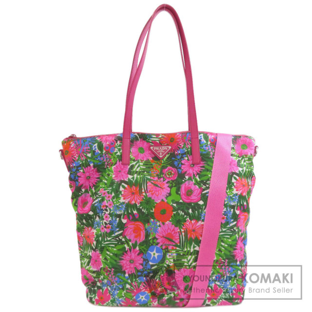 プラダ トートバッグ ロゴ金具 フラワー 2WAY