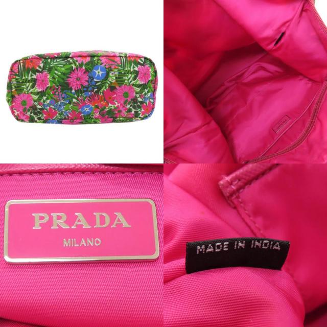 プラダ トートバッグ ロゴ金具 フラワー 2WAY