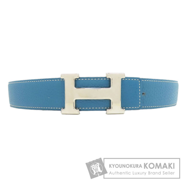 エルメス ベルト Hベルト ブルージーン シルバー金具