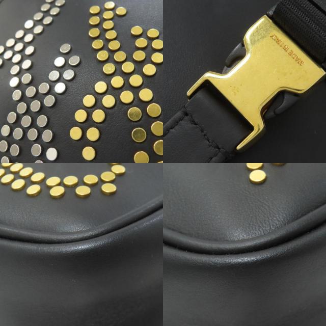 FENDI フェンディ カリグラフィ スタッズ ショルダーバッグ レザー レディース [中古] FENDI フェンディ カリグラフィ スタッズ ショルダーバッグ レザー