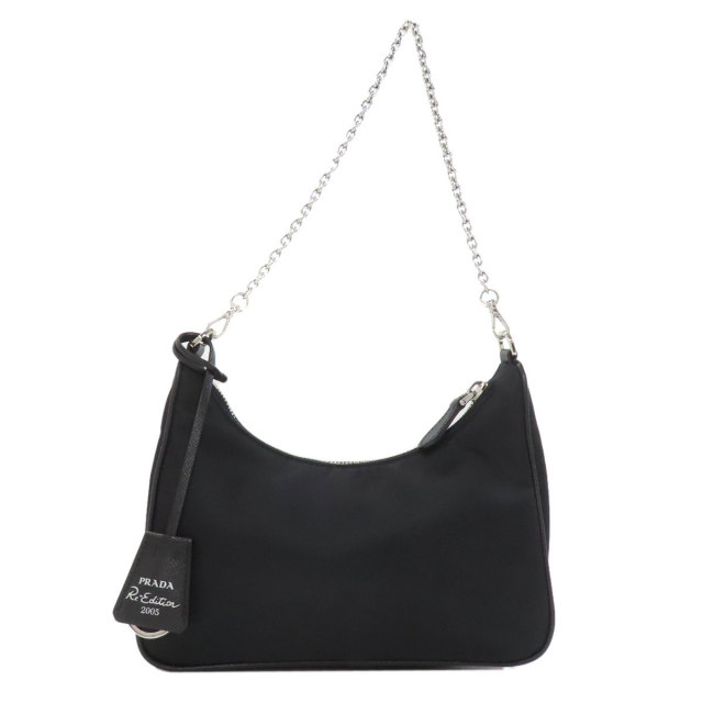 PRADA プラダ ロゴ金具 2WAY ハンドバッグ ナイロン素材 PRADA プラダ ロゴ金具 2WAY ハンドバッグ ナイロン素材