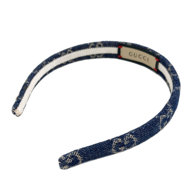 GUCCI グッチ カチューシャ GG ヘアアクセサリー デニム レディース
