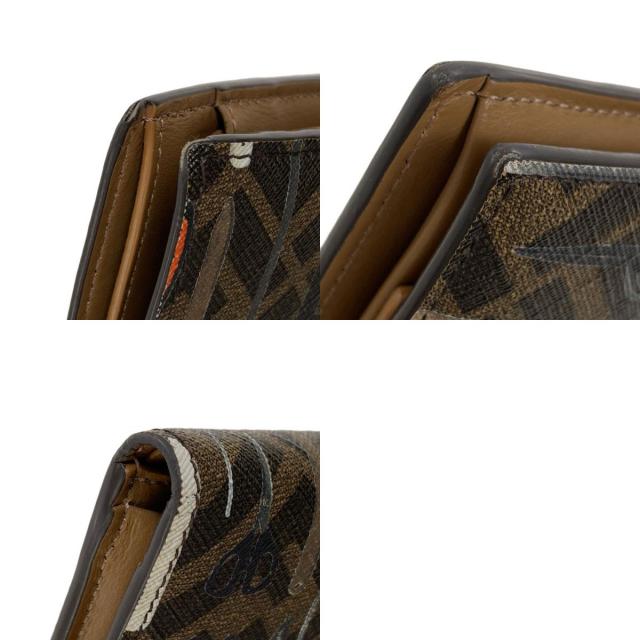 FENDI フェンディ ズッカ柄 ツールプリント 二つ折り財布（小銭入れ