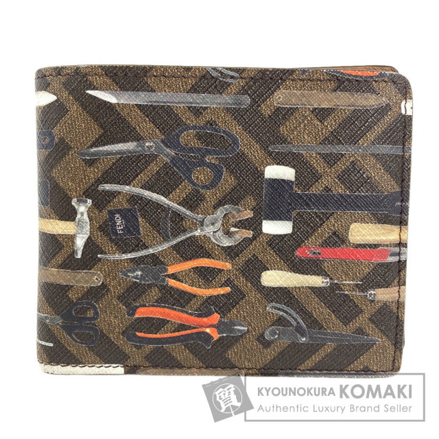 フェンディ 二つ折り財布（小銭入れあり） ズッカ柄 ツールプリント