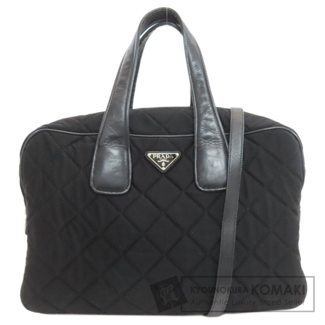 PRADA プラダ キルティング 2WAY ハンドバッグ コットンキャンバス