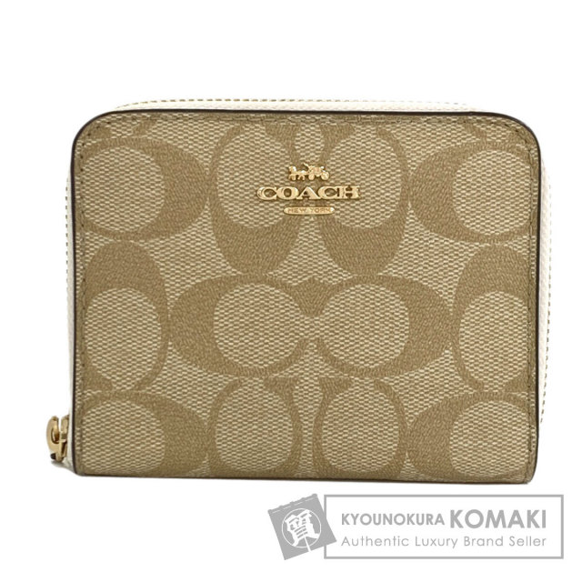 COACH コーチ F23553 シグネチャー 二つ折り財布（小銭入れあり） PVC