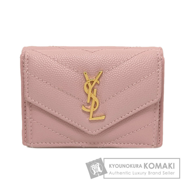 イヴ・サンローラン 二つ折り財布（小銭入れあり） Vステッチ コンパクトウォレット