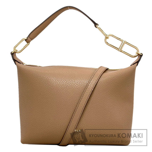極美品✨フルラ ウラニア ショルダーバッグ レザー 現行 レア ロゴ キャメル Furla フルラ 2WAY ショルダーバッグ レザー レディース [中古