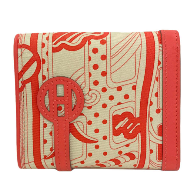 HERMES エルメス アヴェックソワ シルバー金具 二つ折り財布（小銭入れあり） シルク レディース [中古] HERMES - HERMES エルメス アヴェックソワ シルバー金具 二つ折り財布