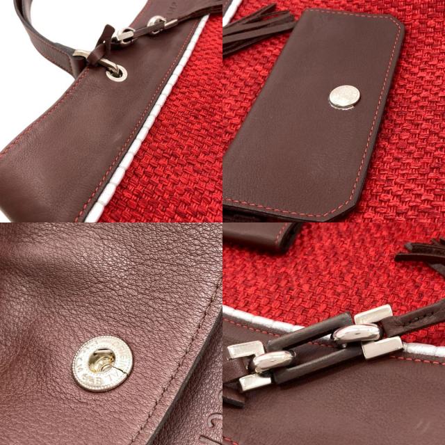 Longchamp ロンシャン ロゴ トートバッグ レザー/布素材 レディース