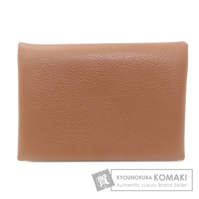 HERMES エルメス カルヴィ デュオ シルバー金具 カードケース カーフ 