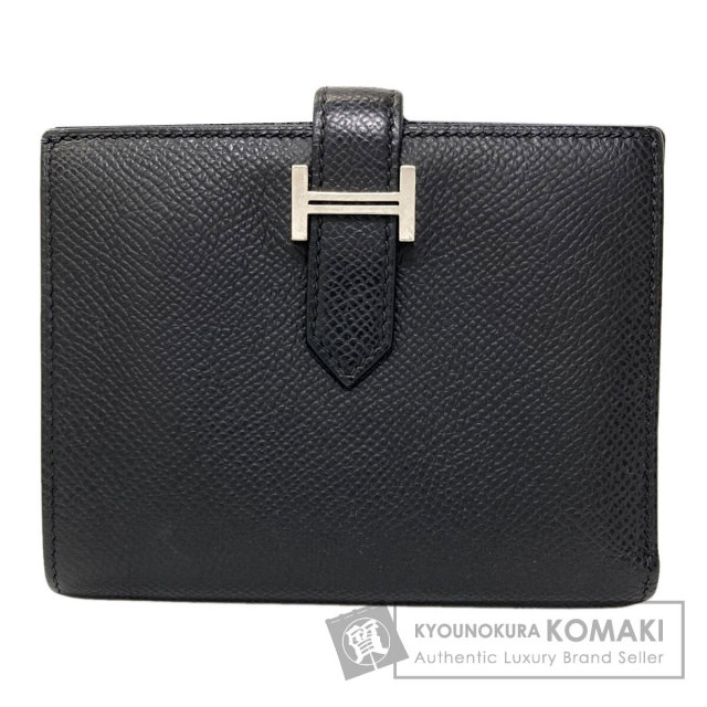 HERMES エルメス クリック12 黒 ブラック ゴールド金具 二つ折り財布（小銭入れあり） エプソン レディース [中古] HERMES エルメス クリック12 黒 ブラック ゴールド金具 二つ折り財布