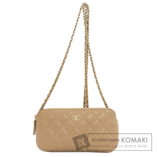 シャネル ショルダーバッグ チェーンウォレット マトラッセ ゴールド金具