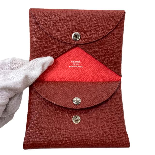エルメス カードケース カルヴィ デュオ ヴェルソ シルバー金具