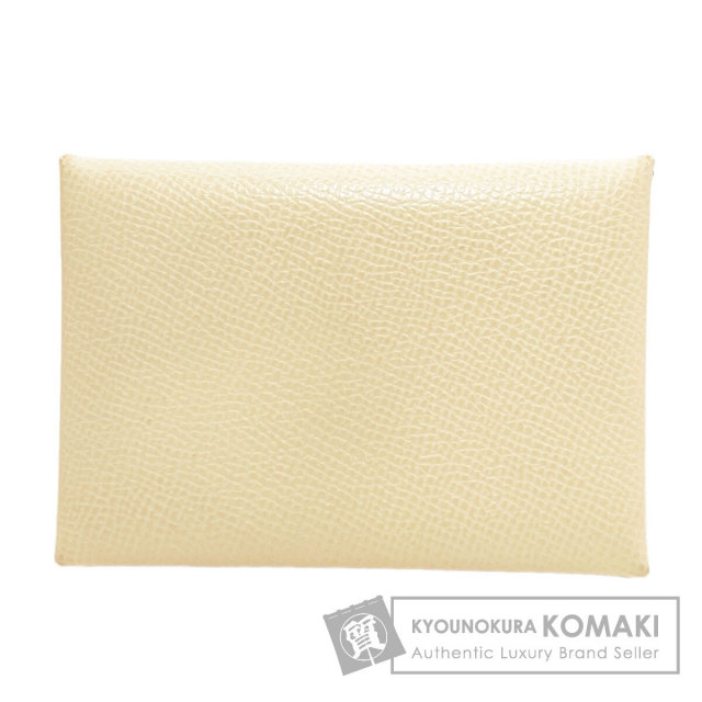 エルメス カードケース カルヴィ デュオ ヴェルソ ナタ ジョーヌプッサン シルバー金具