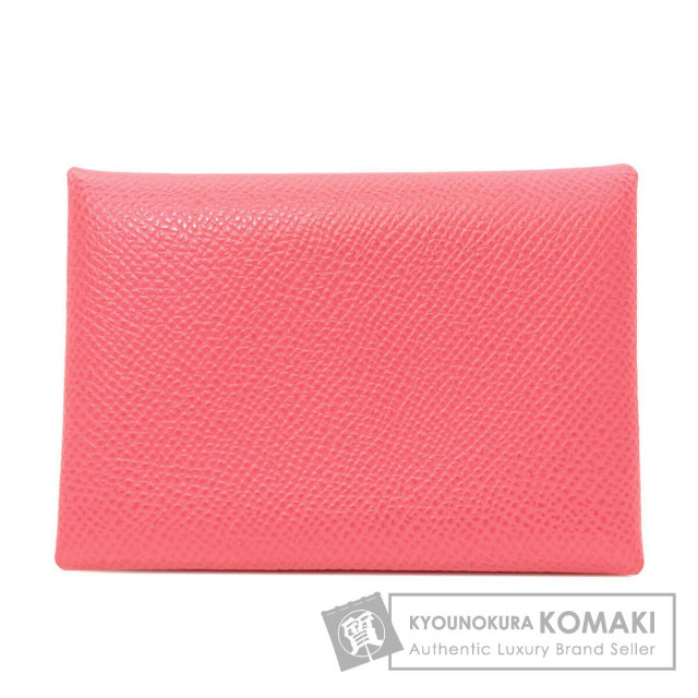 エルメス カードケース カルヴィ デュオ ローズアザレ シルバー金具